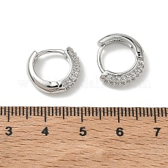 シェグレース 真鍮製マイクロパヴェ キュービックジルコニア ハギーフープピアス  カドミウムフリーと鉛フリー＆ニッケルフリー  プラチナ  13.5x15x4mm&nbsp;XGRQ4G980-669P