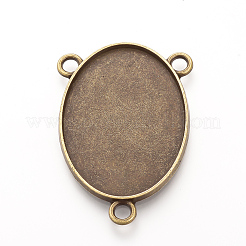 Tibetan Style Alloy Cabochon Connector Settings&nbsp;TIBE-Q079-20x30-AB-FF