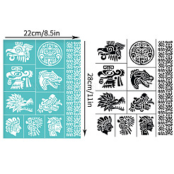 粘着性のシルクスクリーン印刷ステンシル  木に塗るため  DIYデコレーションTシャツ生地  混合図形  220x280mm&nbsp;DIY-WH0638-046