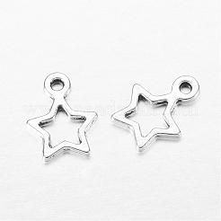 チベット風合金チャーム  スター  クリスマス  アンティークシルバー  鉛フリー＆カドミウムフリー  14x10x2mm  穴：1.5mm&nbsp;X-LF10686Y