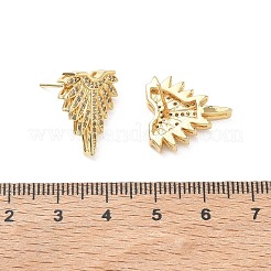 Brass Micro Pave Cubic Zirconia Stud Earrings for Women&nbsp;EJEW-A168-06G