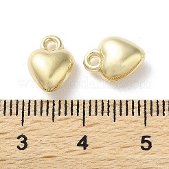 CCBプラスチックペンダント  ハートチャーム  ゴールドカラー  10x8x4mm  穴：1.5mm&nbsp;CCB-C001-09A-G