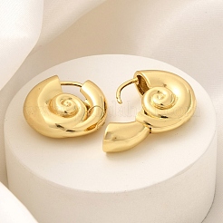 Rack Plating Spiral Shell Brass Hoop Earrings&nbsp;EJEW-H143-22G