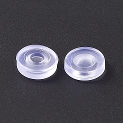 イヤリングパッドのシリコンクリップ  ドーナツ  透明  6.5x2mm  穴：2mm&nbsp;X-FIND-G036-05