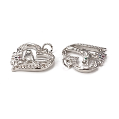Brass Micro Pave Cubic Zirconia Bird Pendants&nbsp;KK-E068-VB009