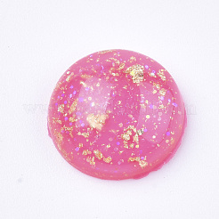 キラキラ半透明の樹脂カボション  内側の金箔と  半円/ドーム  ミックスカラー  12x5mm&nbsp;RESI-S364-43A-M