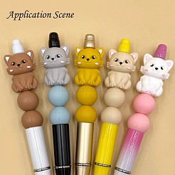 シリコンビーズ  猫の形  アンティークホワイト  28x20.5x16.5mm  穴：2mm&nbsp;SIL-S010-04C