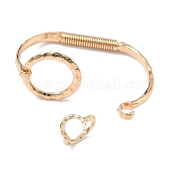Ring Braaa Hammered Cuff Bangle & Ring Sets&nbsp;SJEW-C008-01KCG