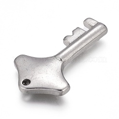 変色しにくい304ステンレススチールペンダント  キー  ステンレス鋼色  29x16.5x3mm  穴：1.6mm&nbsp;STAS-H117-05P