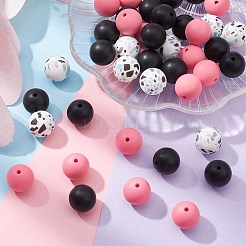 Round Food Grade Eco-Friendly Silicone Focal Beads&nbsp;SIL-YW0001-14B