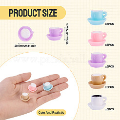 30Pcs 5 Colors Opaque Resin Cabochons&nbsp;CRES-TA0001-60