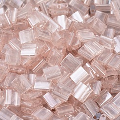 MIYUKIティラビーズ  日本製シードビーズ  2穴  （TL365)ライトシェルピンク光沢  5x5x1.9mm  穴：0.8mm  約118PCS /ボトル  10 G /ボトル&nbsp;SEED-JP0008-TL0365