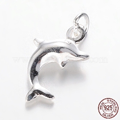 スターリングシルバーのイルカチャーム925個  銀  13x8x3mm  穴：2mm&nbsp;STER-I006-15