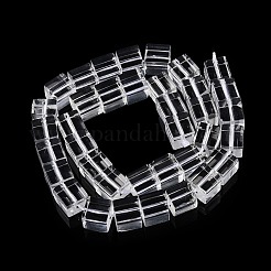 透明ガラスビーズ連売り  キューブ  透明  6.5~11x9~11x9~11mm  穴：1.4~1.6mm  約37個/連  14.96インチ（38cm）&nbsp;GLAA-N001-46A