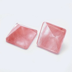 ウォーターメロンストーンのガラスのカボション  ピラミッド  20x20x12~13mm  対角長さ：26mm&nbsp;G-G759-Y17