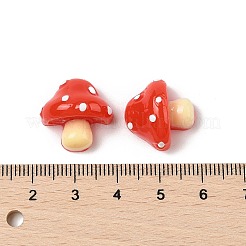 樹脂カボション  模造野菜  キノコ  レッド  17x18x10.5mm&nbsp;X-RESI-S012-03A