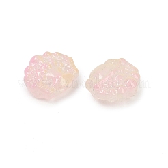 透明ガラスビーズ  京劇のマスク  焼き付け塗料  プラム  17x18x8mm  穴：1.2mm&nbsp;DGLA-E004-11I