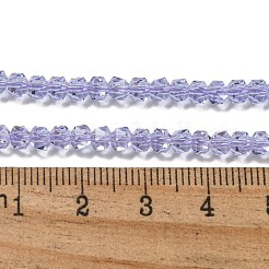 電気メッキガラスビーズセット  パール光沢メッキ  多面カット  スター  プラム  3x4x4mm  穴：1mm  約98個/連  12.60''（32センチメートル）&nbsp;GLAA-Q105-02M