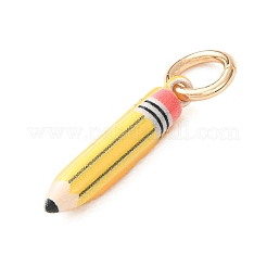 304ステンレスペンダント  鉛筆チャーム  18KGP本金メッキ  きいろ  16.5x3.5mm  穴：3.5mm&nbsp;SA-CBAAB49-04G-01