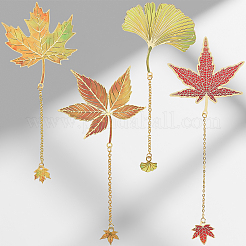 4Pcs Leaf Alloy Bookmarks&nbsp;AJEW-SP0003-39