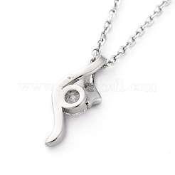 Brass Cubic Zirconia Pendant Necklaces&nbsp;NJEW-JN02619