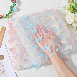 蝶のポリエステルメッシュ生地  DIY衣類アクセサリー用  ライトサーモン  1300mm&nbsp;DIY-WH0651-09B