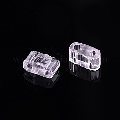 2穴透明ガラスシードビーズ  長方形  ピンク  4.5~5.5x2~2.5x2mm  穴：0.5~0.8mm&nbsp;SEED-N004-002-C01