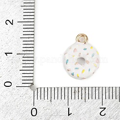 合金エナメルチャーム  ゴールドカラー  ドーナツ  14x10.5x2.7mm  穴：1.6mm&nbsp;PALLOY-R158-05G-06