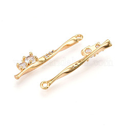 Brass Micro Pave Cubic Zirconia Pendants&nbsp;KK-N261-119B-G