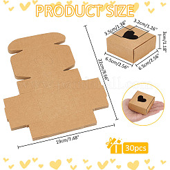 Square Hollow Out Heart Kraft Paper Storage Gift Boxes&nbsp;CON-WH0095-66A