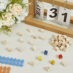 塗装用松材木製建築板250枚  DIYクラフト用品  キューブ  トウモロコシの穂の黄色  1x1x1cm  250個/セット&nbsp;WOCR-SP0001-01