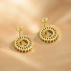 Brass Colorful Cubic Zirconia Stud Earrings&nbsp;WG39B88-01