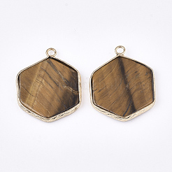 Natural Tiger Eye Pendants&nbsp;G-S344-89E