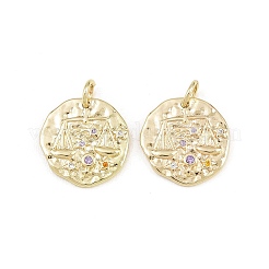 Brass Micro Pave Colorful Cubic Zirconia Charms&nbsp;CU-CBA764E-03-G