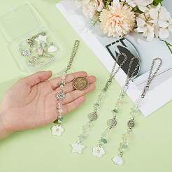 Natural Shell Cloud & Flower & Star Pendant Decoration&nbsp;HJEW-OC00289