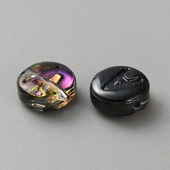 Transparent Electroplated UV Plating Glass Beads&nbsp;GLAA-TAC0024-12C-A