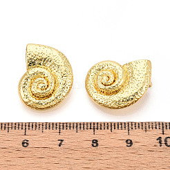真鍮チャーム  カドミウムフリー＆鉛フリー  巻き貝  18KGP本金メッキ  21x16x6mm  穴：5x2.5mm&nbsp;KK-N257-64G