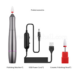 テーパ半径セラミック研削ヘッド  ネイルドリルビット  ネイルカッター  電気マニキュア機器アクセサリー  グレー  120x20mm&nbsp;MRMJ-R067-07