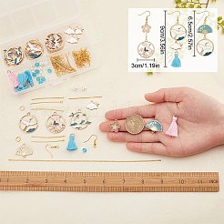 DIY Fan Bird Flower Dangle Earring Making Kit&nbsp;DIY-SC0020-40