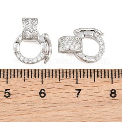 真鍮マイクロパヴェクリアキュービックジルコニアツイスタークラスプ  プラチナメッキ  14mm  穴：3.5x5mm&nbsp;CU-CBA7BFE-04P