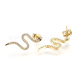 Brass Ear Studs&nbsp;EJEW-P157-03G-NR
