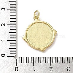 真鍮チャーム  丸カン付き  クロスとフラットラウンド  14KGP本金メッキ  23.5x21x2mm  穴：3.2mm&nbsp;LS-KK-E091-07G