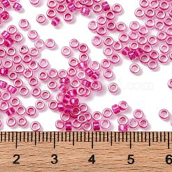 ガラスシリンダービーズ  シードビーズ  色の内側  丸い穴  濃いピンク  2.4~2.7x1.5~1.8mm  穴：1.2mm  約20000個/ポンド&nbsp;SEED-L011-11B-07