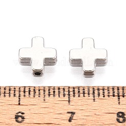 CCBプラスチックビーズ  クロス  プラチナ  8x8x3.5mm  穴：1.4mm&nbsp;CCB-N006-55P
