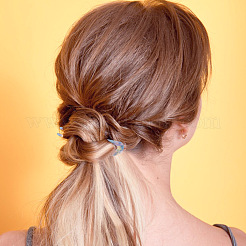 12色のアクリルヘアフォーク12個  女性の女の子のために  ミックスカラー  118x26.5x3mm  1pc /カラー&nbsp;AJEW-GO0001-58