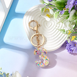 Number 3 Transparent Resin Keychains&nbsp;KEYC-TADJ0001-10C
