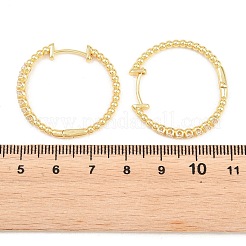 Brass Micro Pave Cubic Zirconia Hoop Earrings&nbsp;EJEW-P346-06G-01