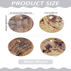 30Pcs Natural Akoya Shell Flat Round Charms&nbsp;BSHE-LP0001-02