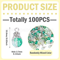 100Pcs Glass Pendants&nbsp;PALLOY-TADJ00015