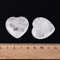 天然石クオーツクリスタルペンダント  ロッククリスタルハートチャーム  33.5~34.5x34.5~35x9~10mm  穴：2.2~2.8mm&nbsp;G-Q601-11A